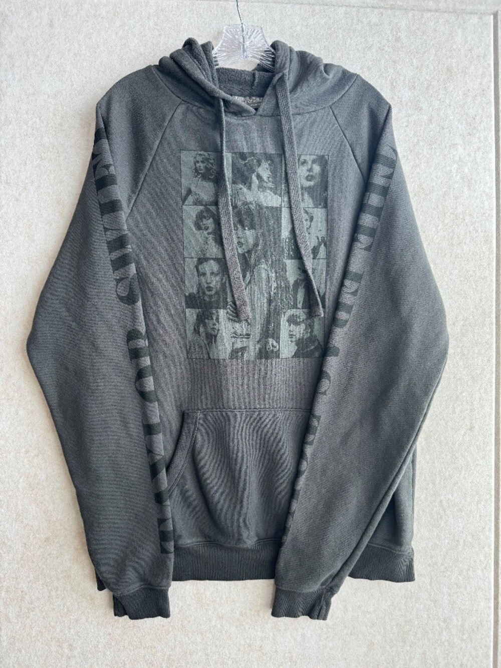 Taylor Swift The Eras Tour Hoodie Gray Photo Collage Pullover Sweatshirt Size M